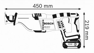 dimension de la scie sabre Bosch Professional 060164J007 18V 